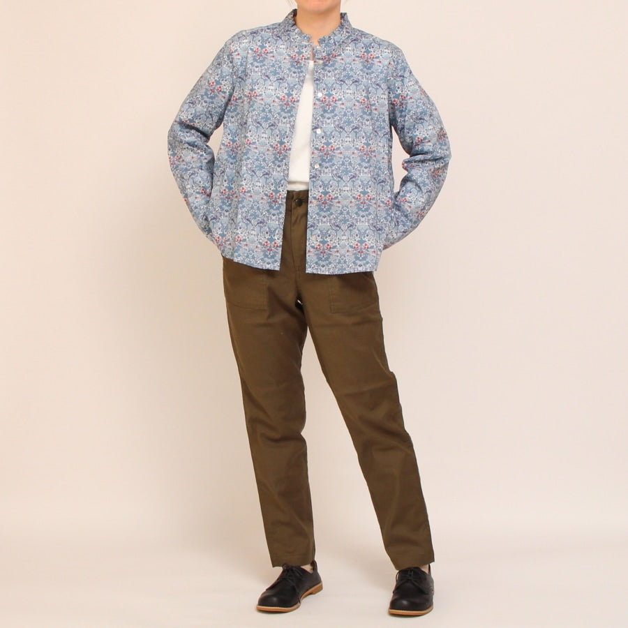 【再値下げ】【YELLOWのみラスト1点】LIBERTYスタンドフリルAラインシャツ