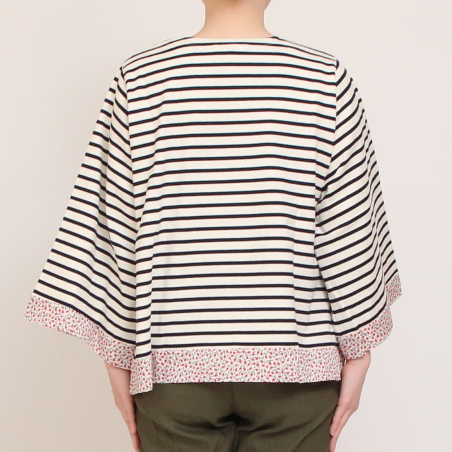 【30％OFF】【WHITE・NAVYのみ 残り僅か】LIBERTYボーダーMIXプルオーバー