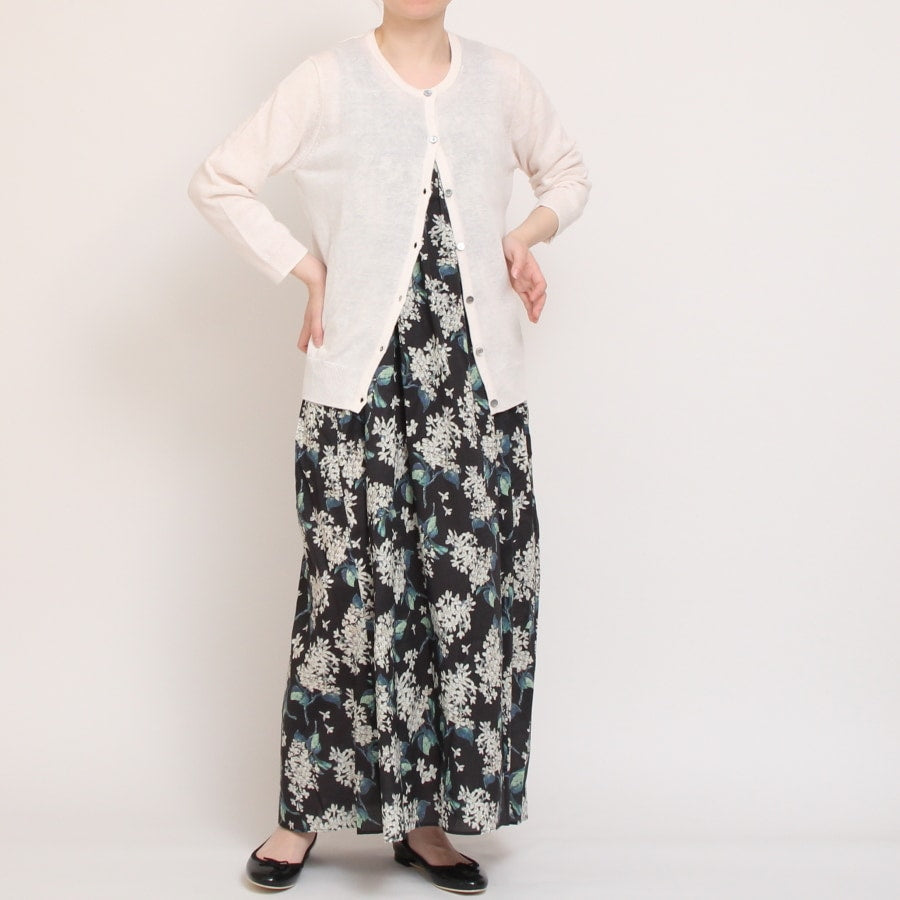 【BLACKのみ残り僅か】mao made UVカットリネン クルーネックカーディガン25