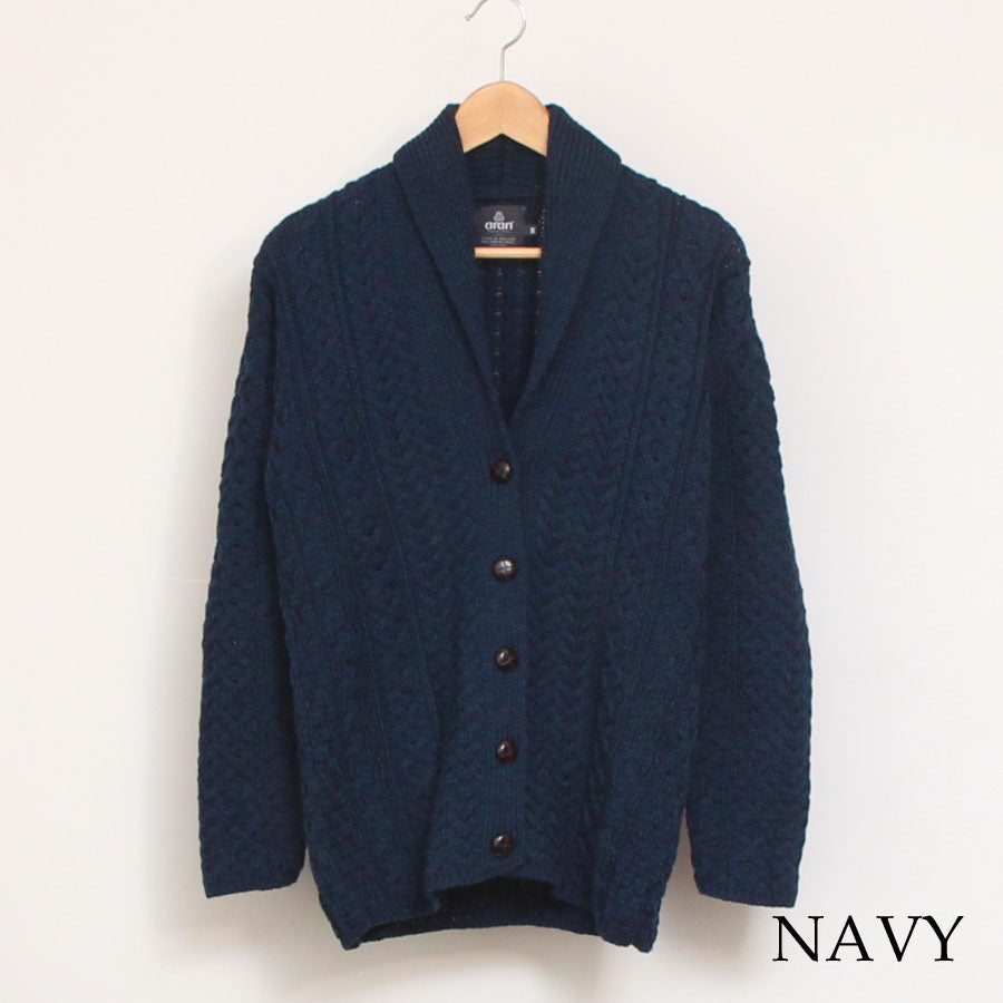 【40％OFF】【CHARCOAL GRAYのみ ラスト1点】Aran Woollen Millsショールカーディガン24