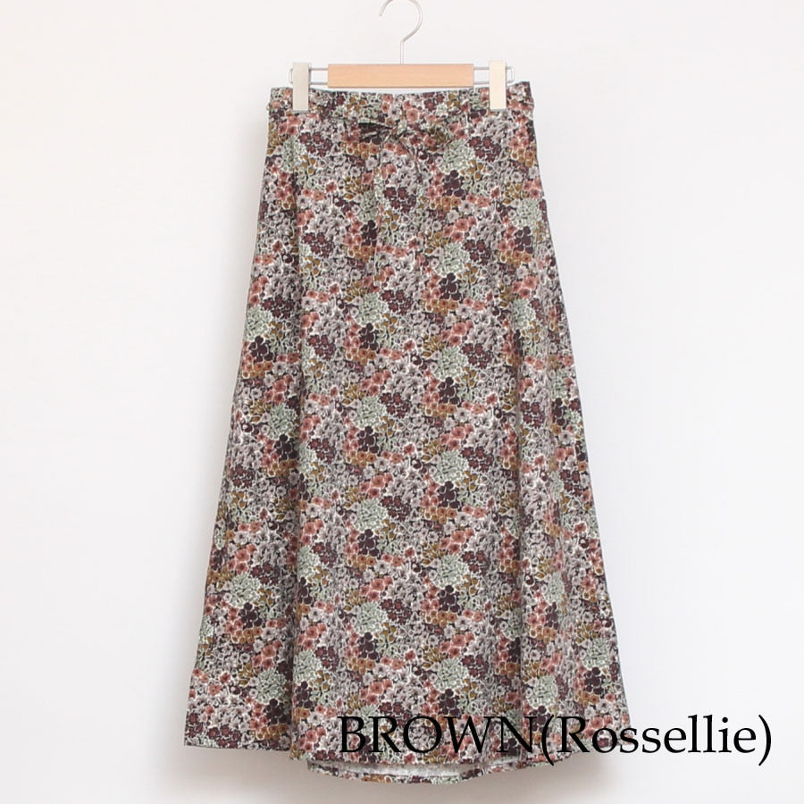 【20％OFF】【GREENのみ ラスト１点】コーデュロイLIBERTYリボン付きスカート(2411)