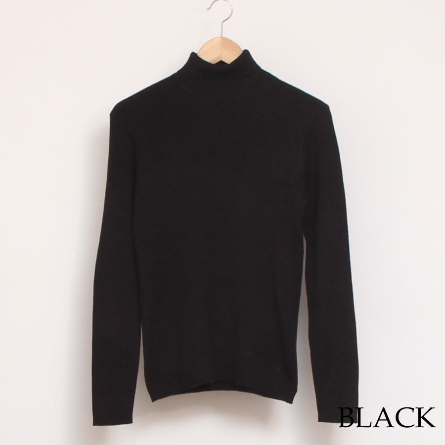 【20％OFF】【BLACKのみ ラスト1点】sosottoリブタートルプルオーバー42453714