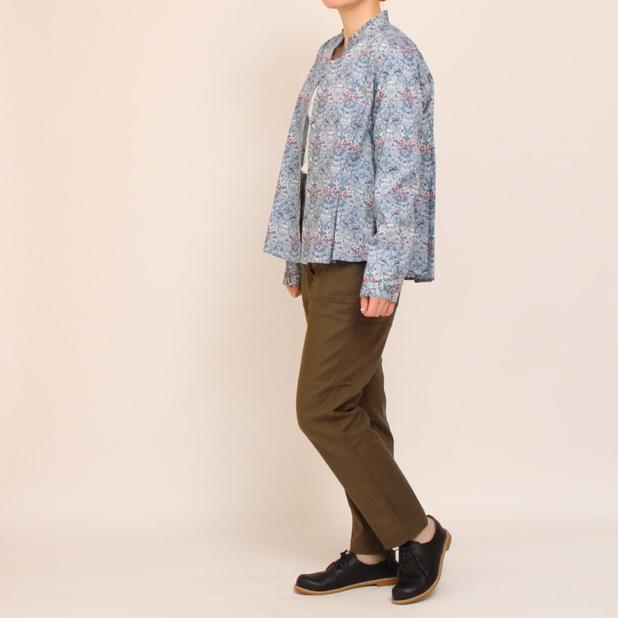【再値下げ】【YELLOWのみラスト1点】LIBERTYスタンドフリルAラインシャツ
