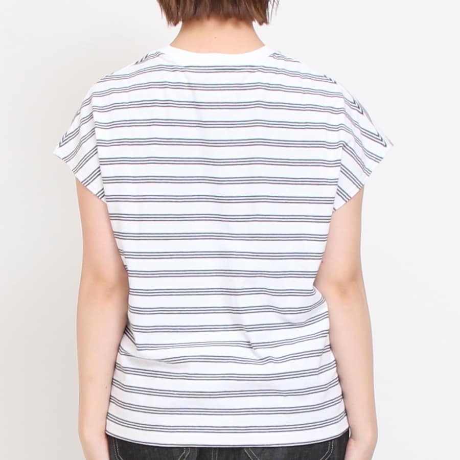 【20%OFF】【NAVYのみ ラスト１点】DANTONボーダーフレンチスリーブTシャツ