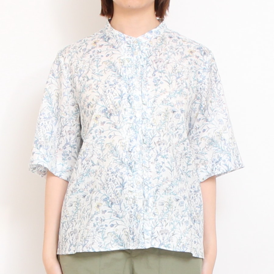 【再値下げ】【PINKのみ ラスト１点】フランダースリネンLIBERTY フロントフリルシャツ(2506)