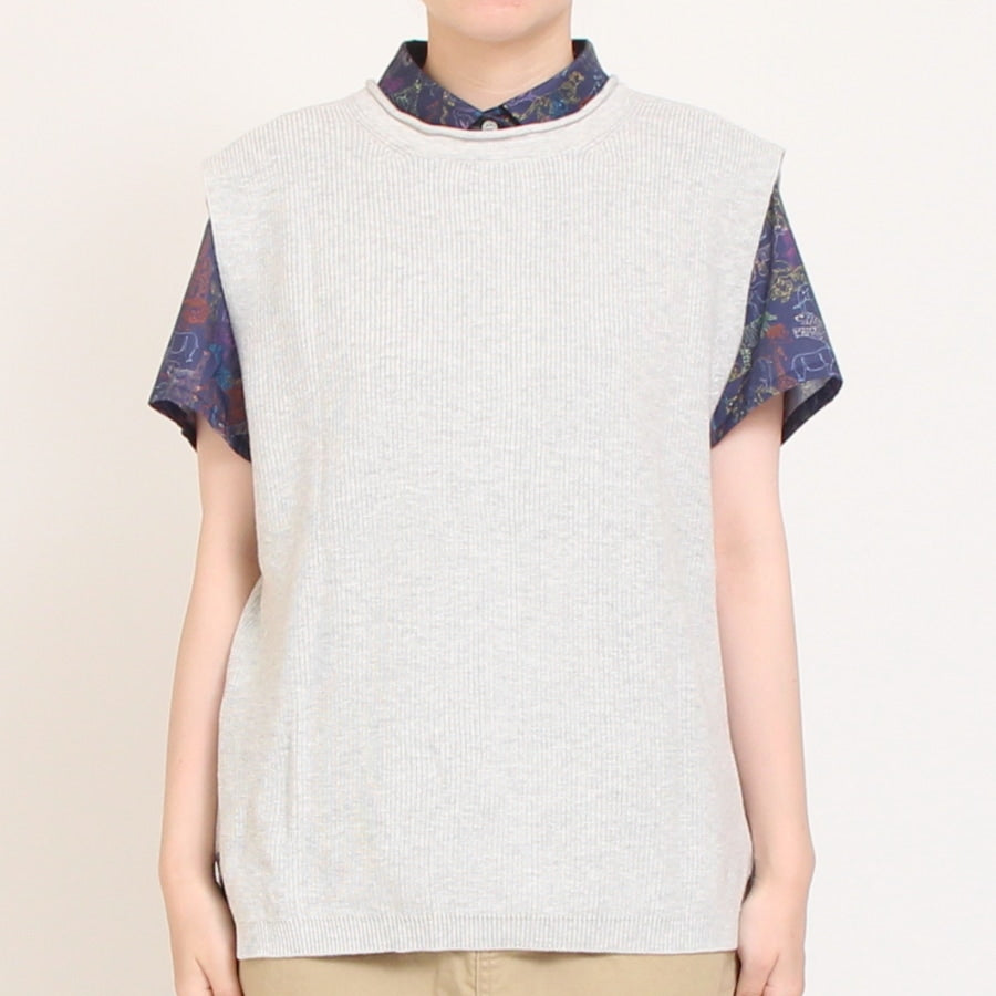 【30％OFF】【IVORYラスト1点】Mao medeソフトコットン2WAYベスト2508
