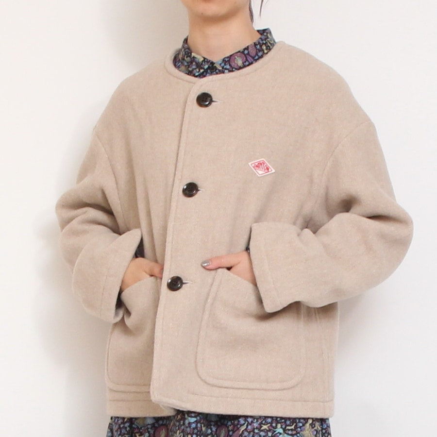 【BEIGE・MOCHAラスト１点ずつ】DANTONウールライトパイル ノーカラージャケット24