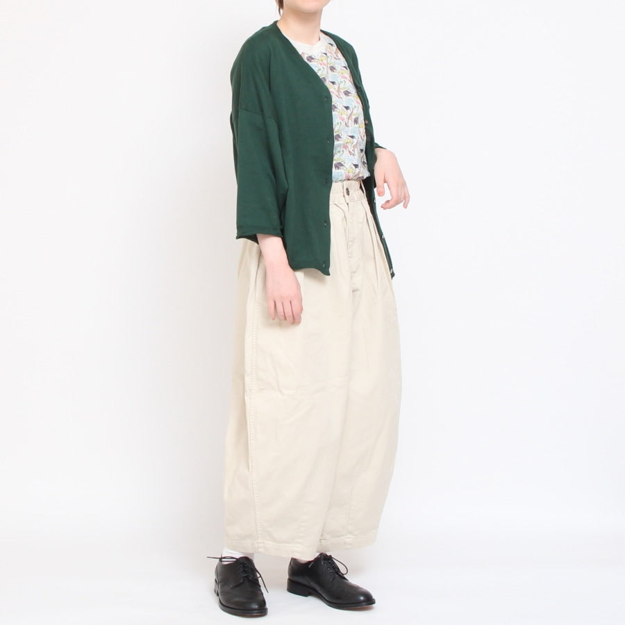 【IVORY WINEのみ　残り僅か】mao madeピマコットン7分袖カーディガン(2407)