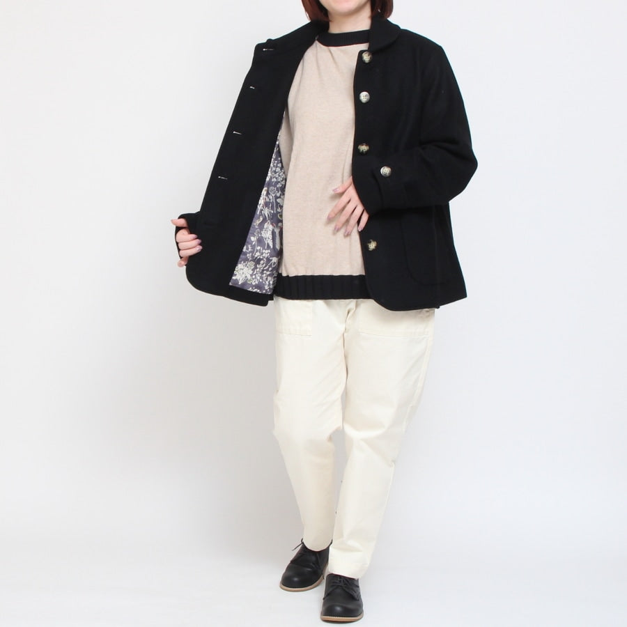 【20％OFF】【BLACKのみ ラスト1点】裏リバティショールカラージャケット(2410)