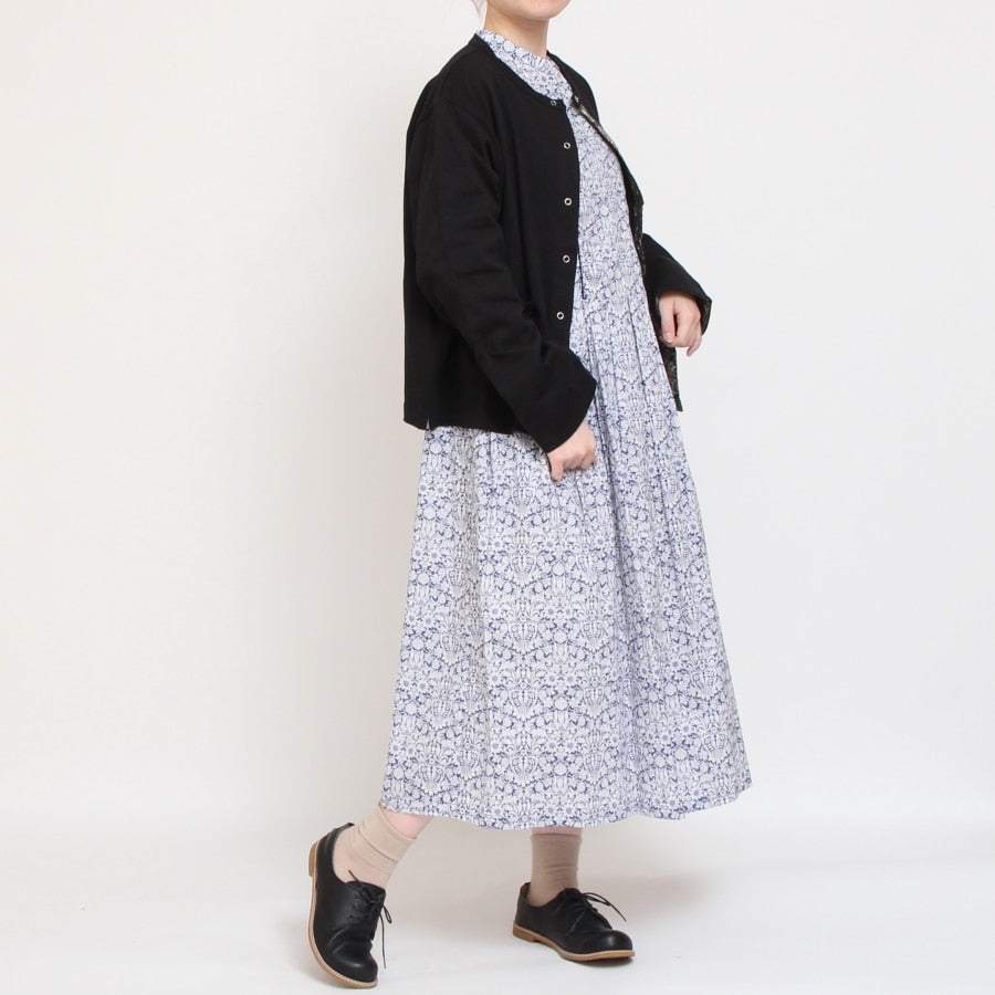 【30％OFF】【BLUEのみ 残り僅か】LIBERTY長袖パイピング使いワンピース(2502)