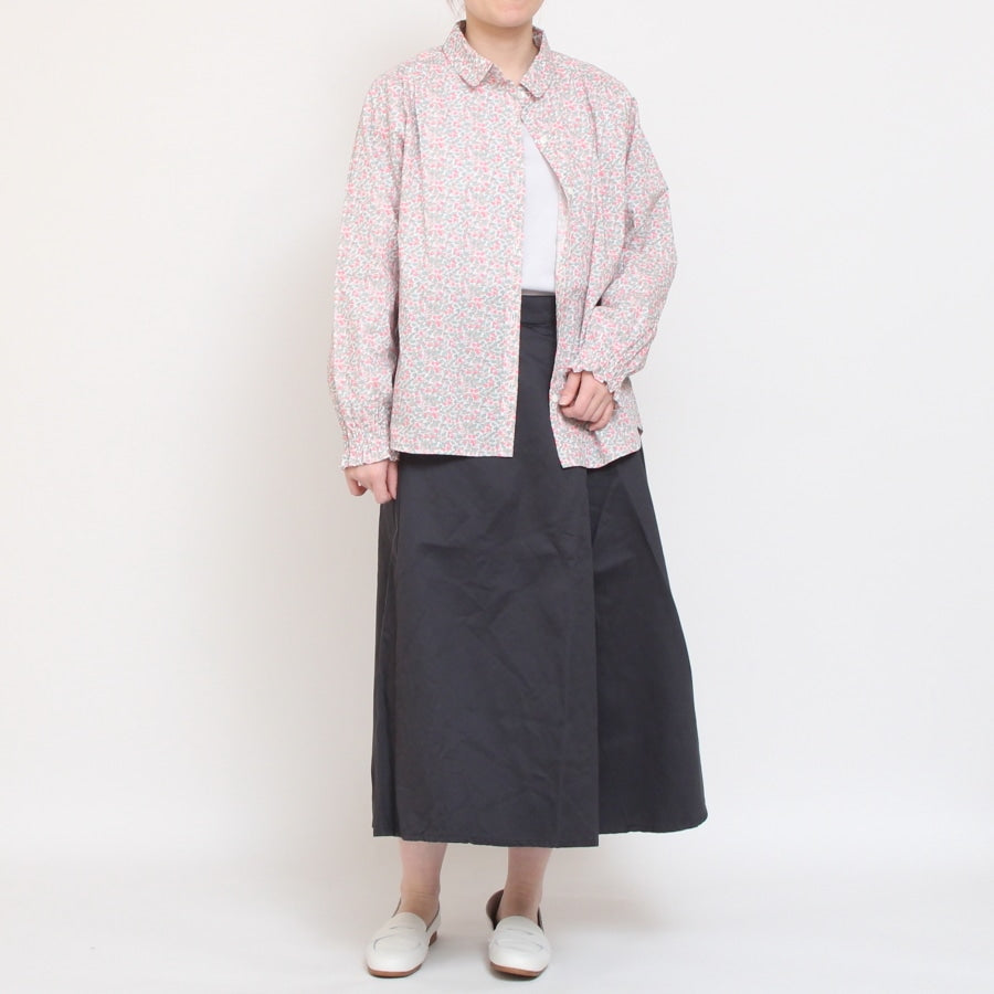 【再値下げ】【YELLOWラスト1点】LIBERTY丸襟シャーリング袖ブラウス2502