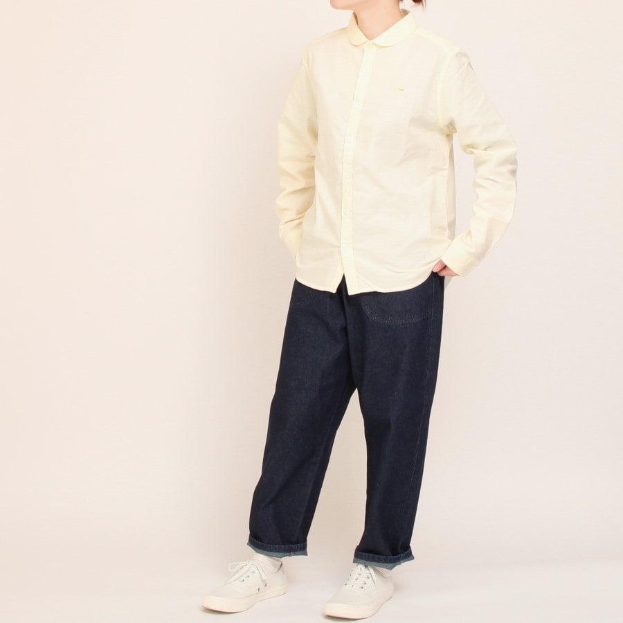 【30％OFF】【PURPLE・GRAYのみ ラスト１点ずつ】to touchオックス刺繍シャツ