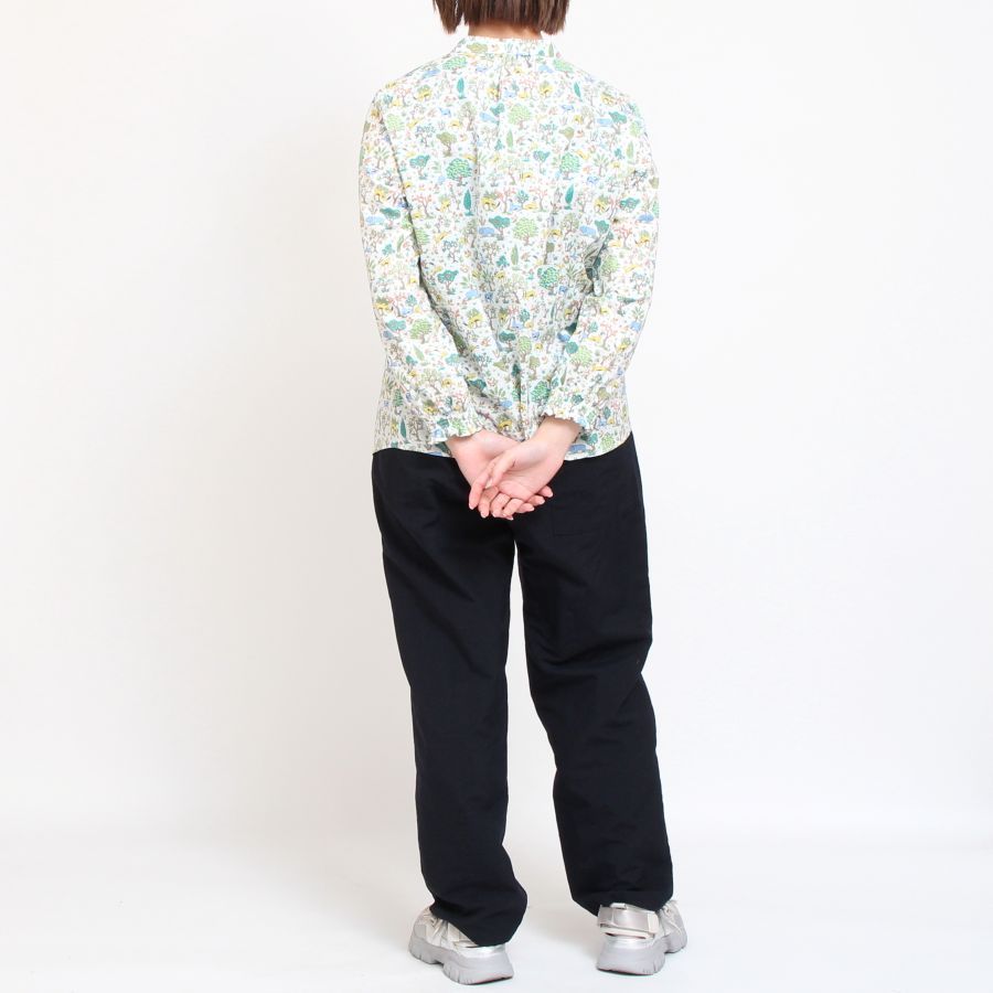 【20％OFF】【YELLOWのみ ラスト1点】HOKKOH LIBERTY ミニカラー袖シャーリングSH2505