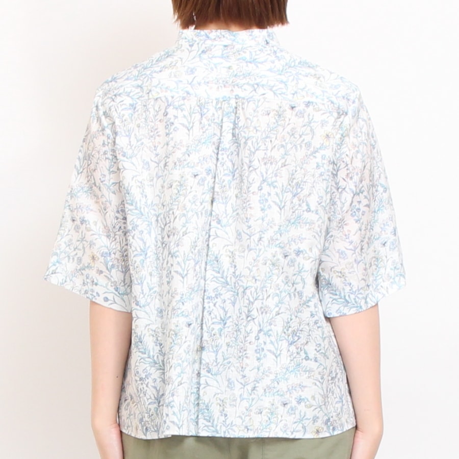 【再値下げ】【PINKのみ ラスト１点】フランダースリネンLIBERTY フロントフリルシャツ(2506)