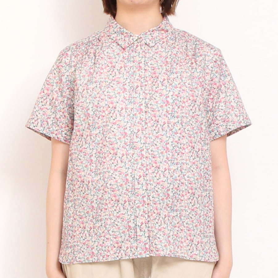 【20％OFF】【WHITEのみ ラスト1点】HOKKOH LIBERTY 比翼ギャザーシャツ(2506)