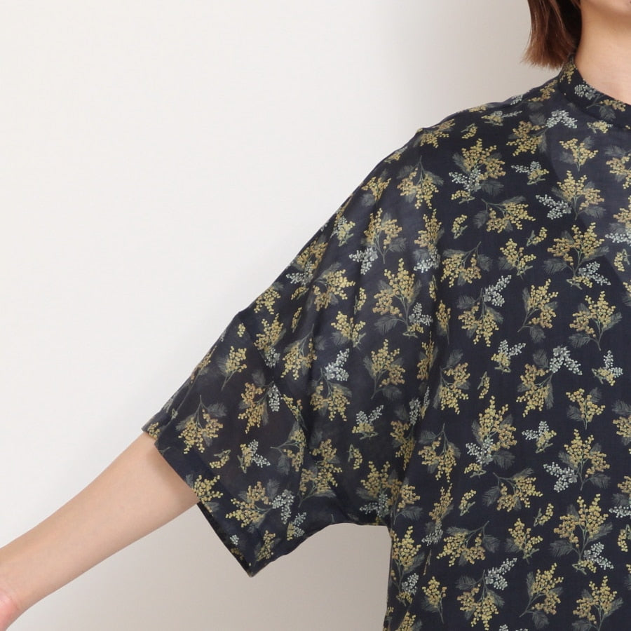 【NAVYラスト1点】【本店限定商品】シルフローンLIBERTY スタンドカラードルマンシャツ2507