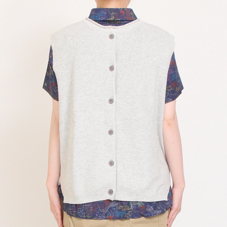 【30％OFF】【IVORYラスト1点】Mao medeソフトコットン2WAYベスト2508