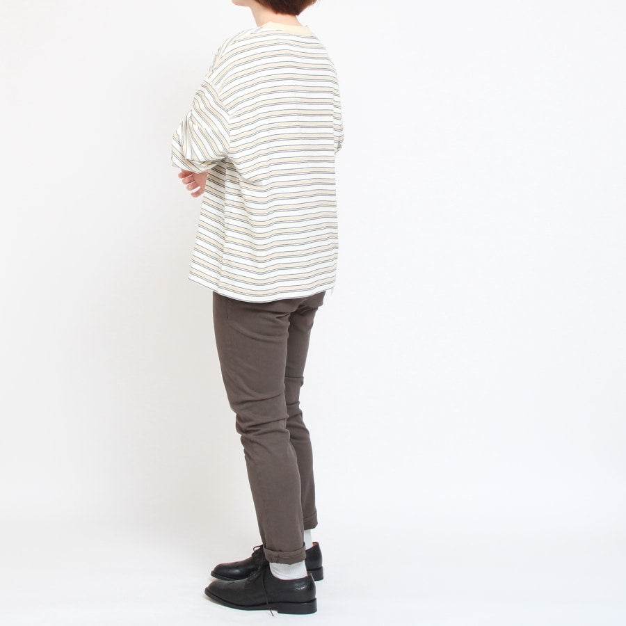 【IVORYラスト1点】DANTONボーダークルーネック長袖Tシャツ24