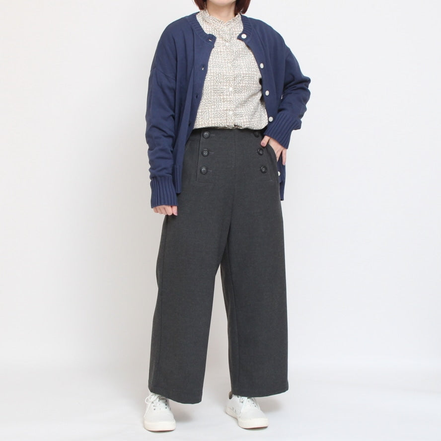 【NAVYのみ　ラスト1点】コーデュロイLIBERTYスタンドフリルオーバーシャツ2410