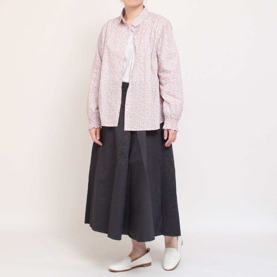 【再値下げ】【YELLOWラスト1点】LIBERTY丸襟シャーリング袖ブラウス2502