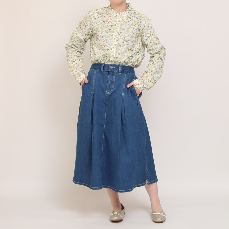 【再値下げ】【YELLOWのみラスト1点】LIBERTYスタンドフリルAラインシャツ