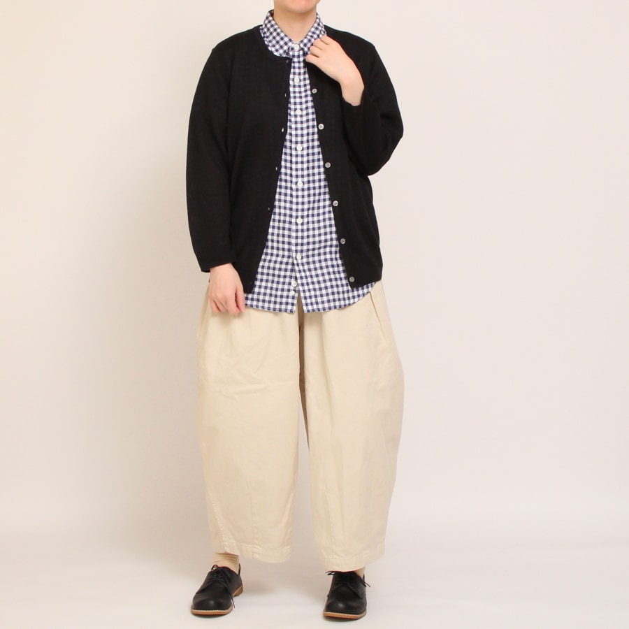 【BLACKのみ残り僅か】mao made UVカットリネン クルーネックカーディガン25