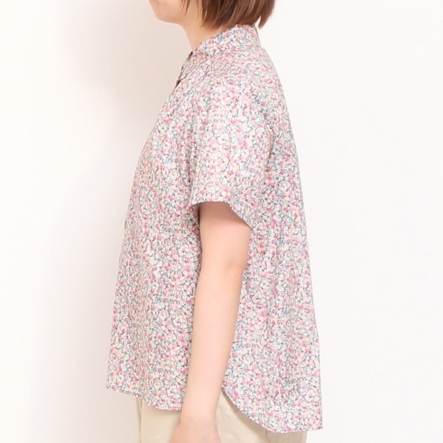 【20％OFF】【WHITEのみ ラスト1点】HOKKOH LIBERTY 比翼ギャザーシャツ(2506)