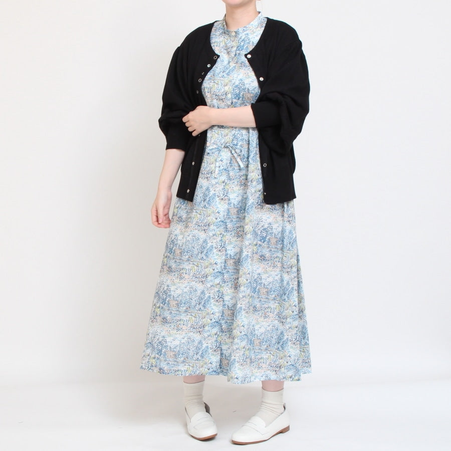 【期間限定20％OFF】【BLUEラスト1点・本店限定商品】リバティ半袖ドロストワンピース(2508)