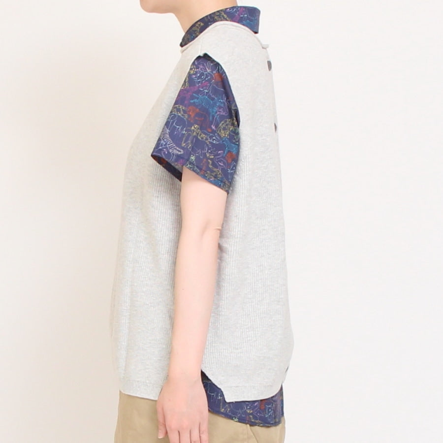 【30％OFF】【IVORYラスト1点】Mao medeソフトコットン2WAYベスト2508