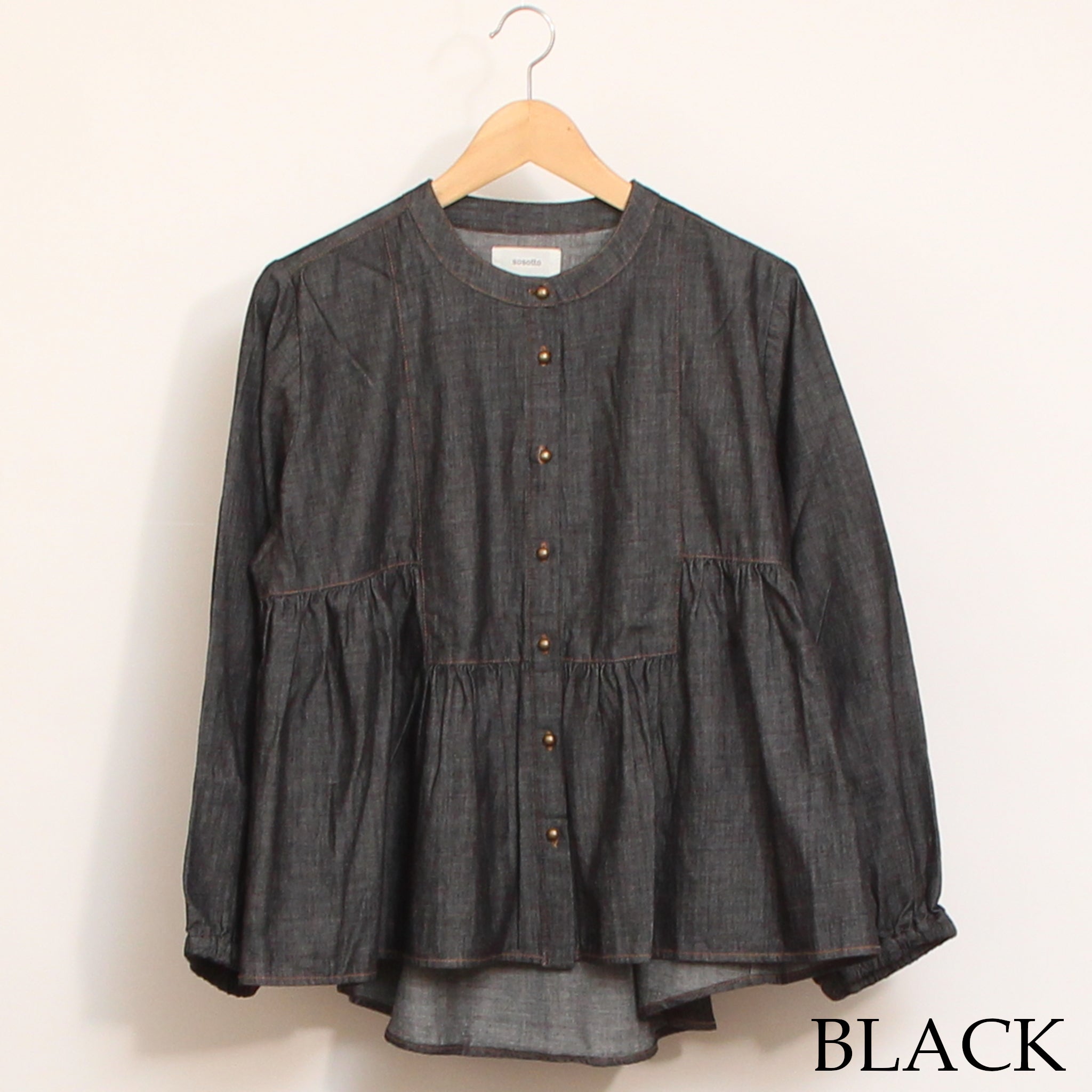 sosottoデニム切替ブラウス