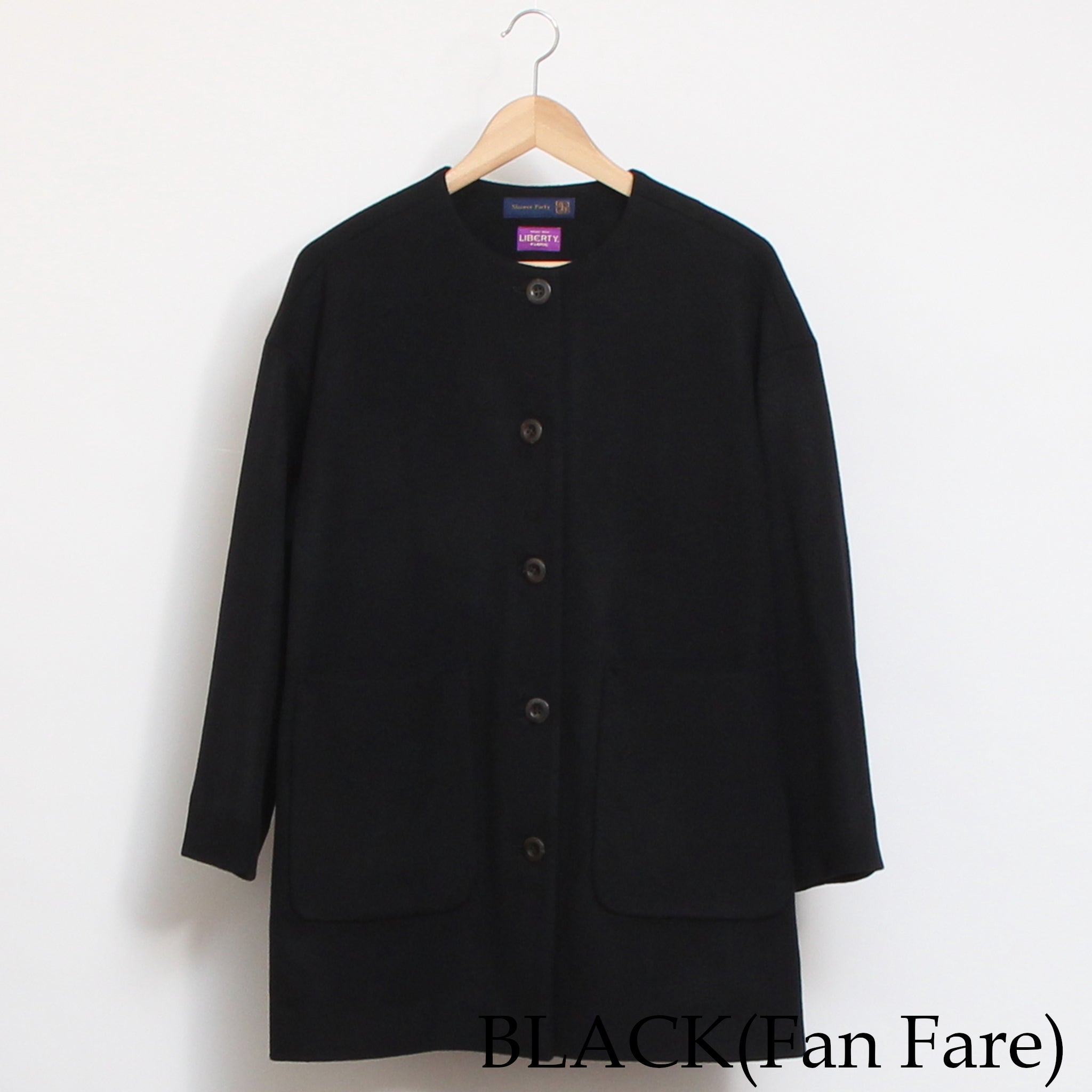 【BLACK残り僅か】裏リバティノーカラーコート(2510)