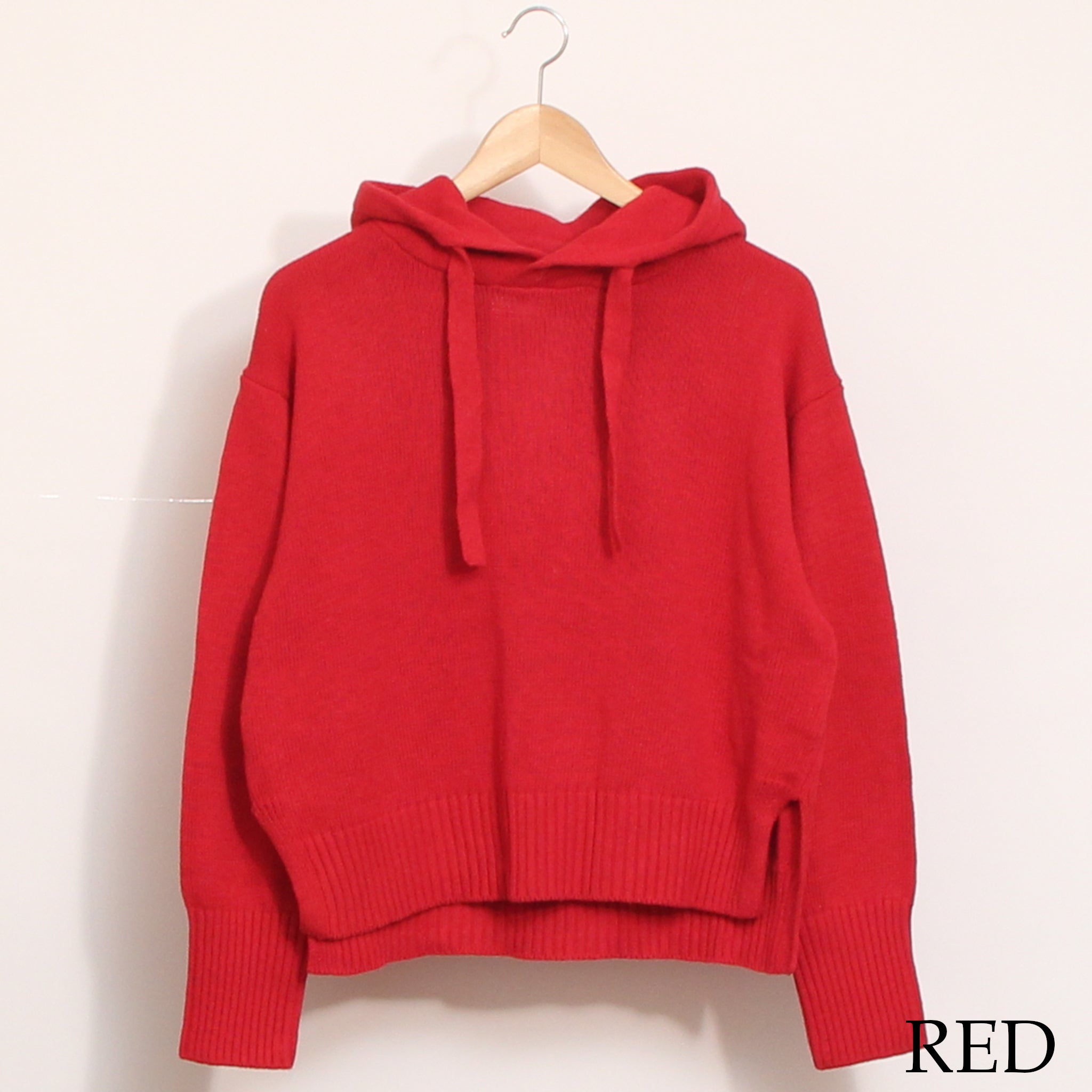【RED残り僅か】Mao madeフード付きニットプルオーバー