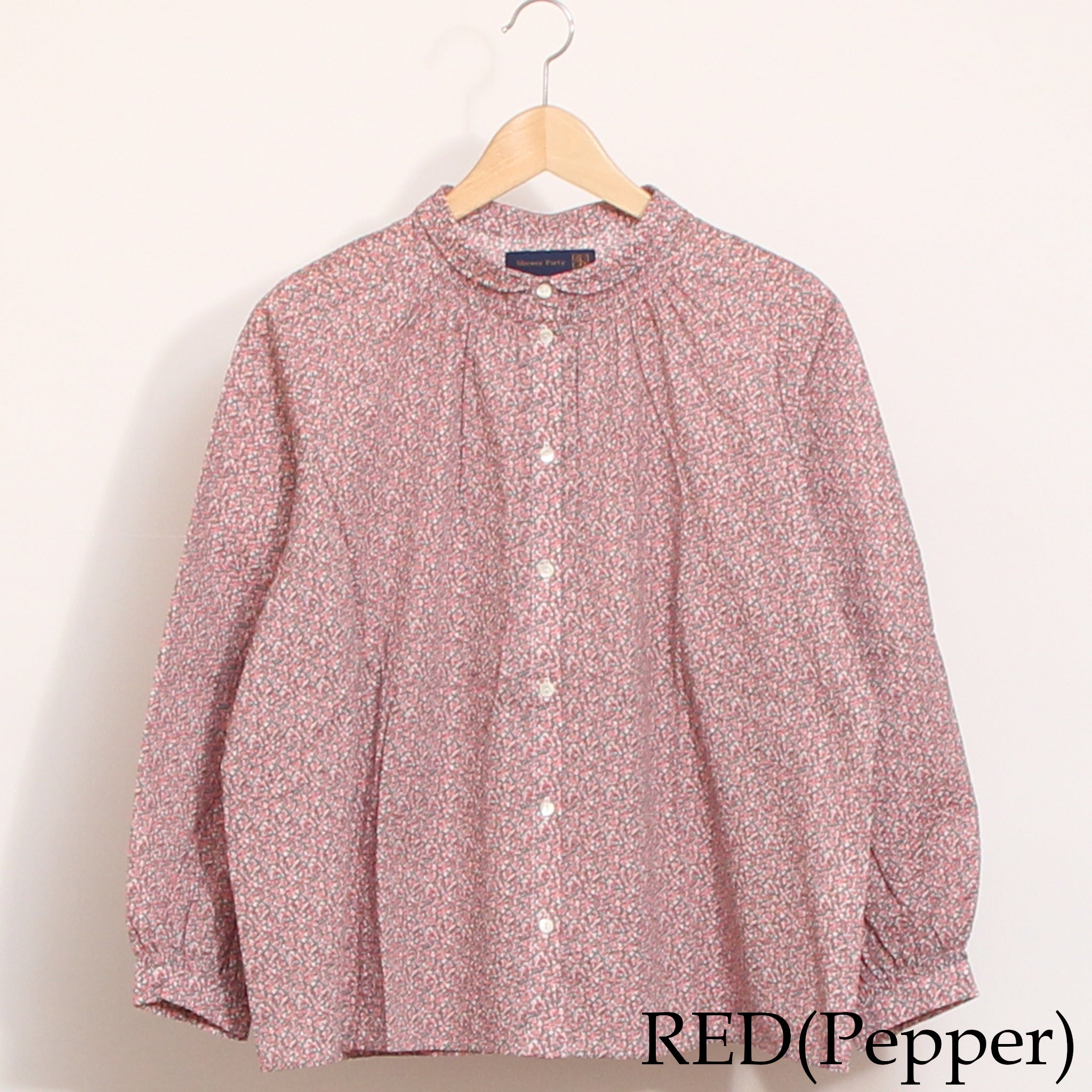 【20%OFF】【BLUE・REDラスト１点】イーストボーンLIBERTYチビ衿シャーリングシャツ2603