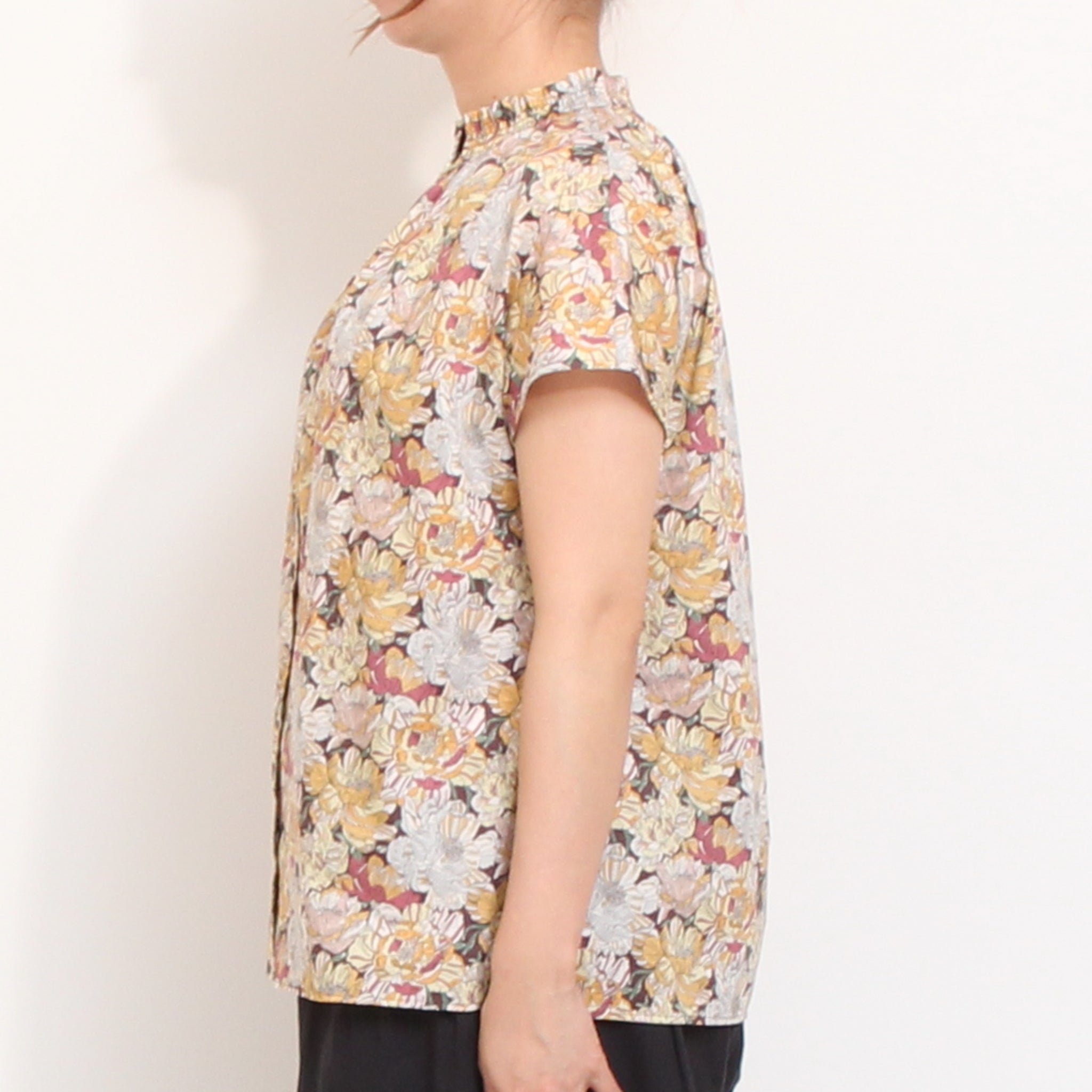 【期間限定15％OFF】【本店限定商品】LIBERTYシャーリングネックフレンチシャツ
