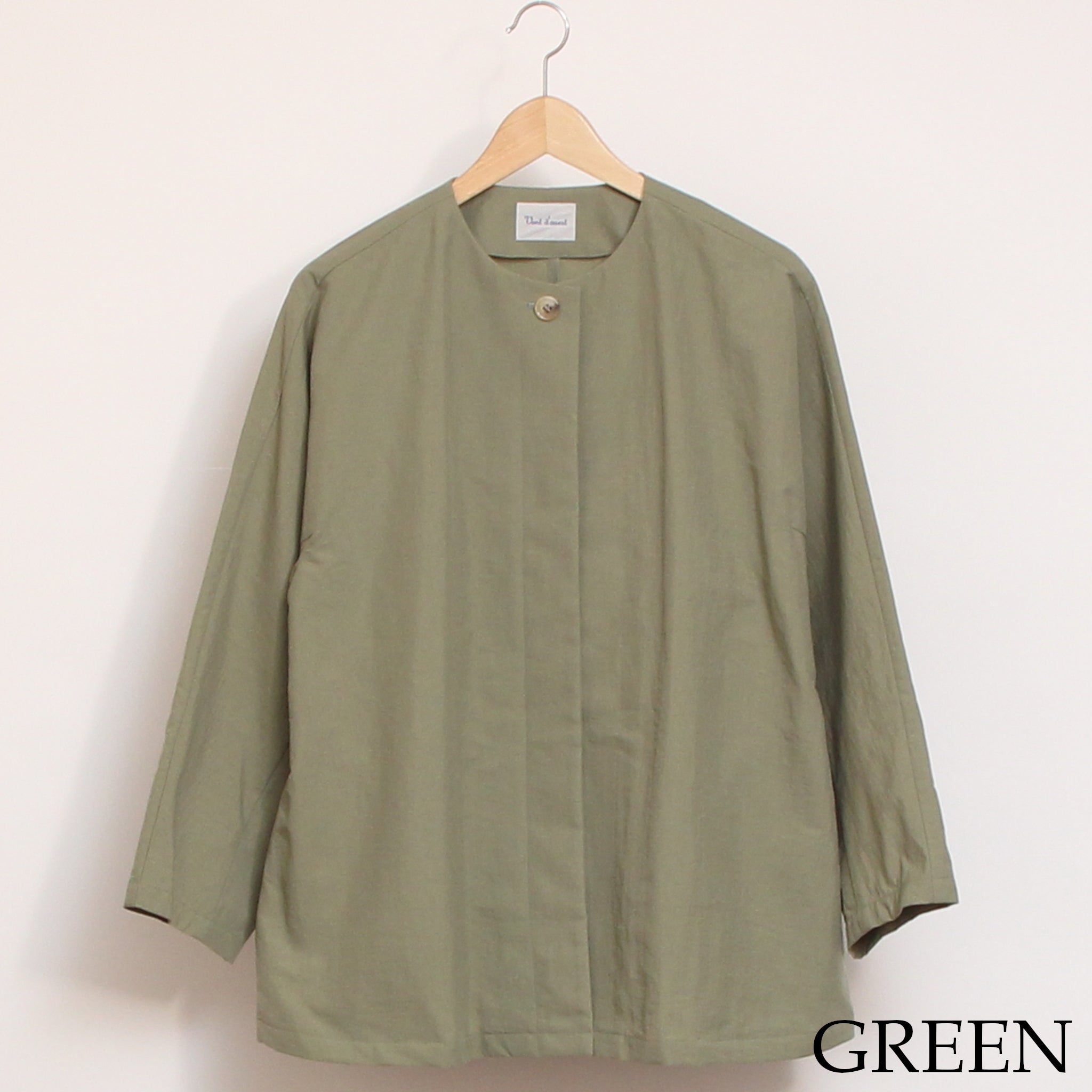 【GREEN・BLUEのみ 残り僅か】Vent d’ouest ノーカラージャケット2602