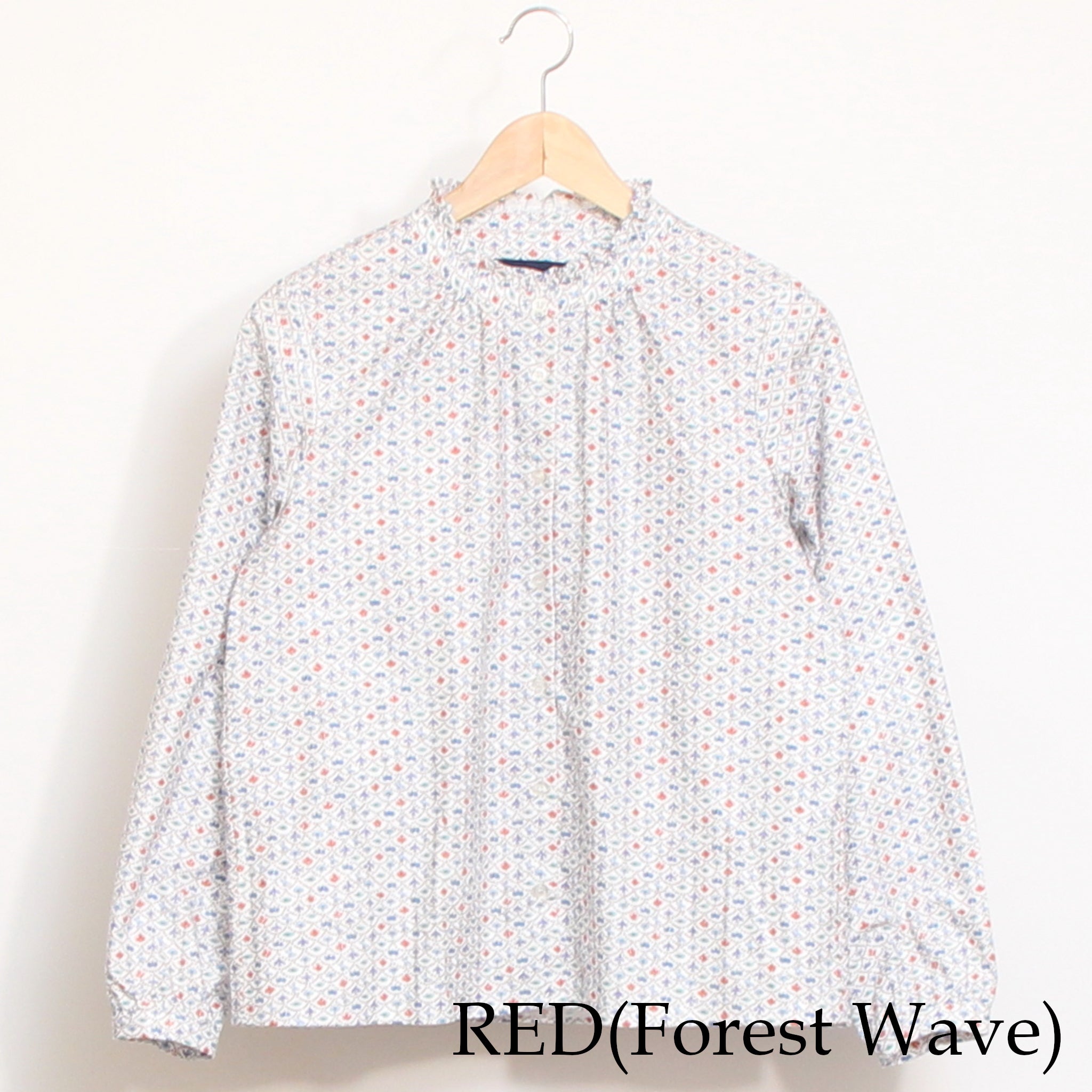 【IVORY・NAVYのみ 残り僅か】Cotton Flannelスタンドフリルシャツ2601