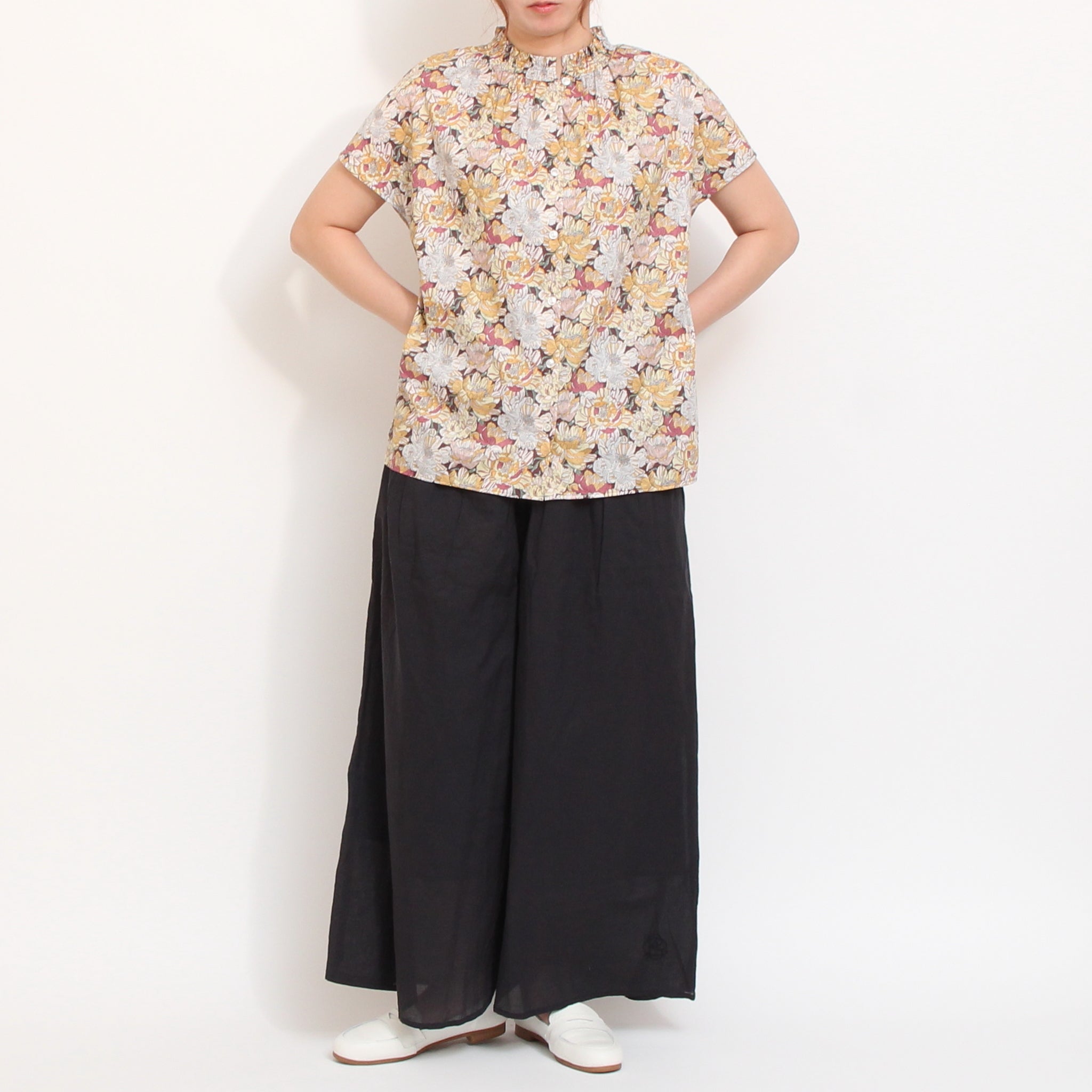【期間限定15％OFF】【本店限定商品】LIBERTYシャーリングネックフレンチシャツ