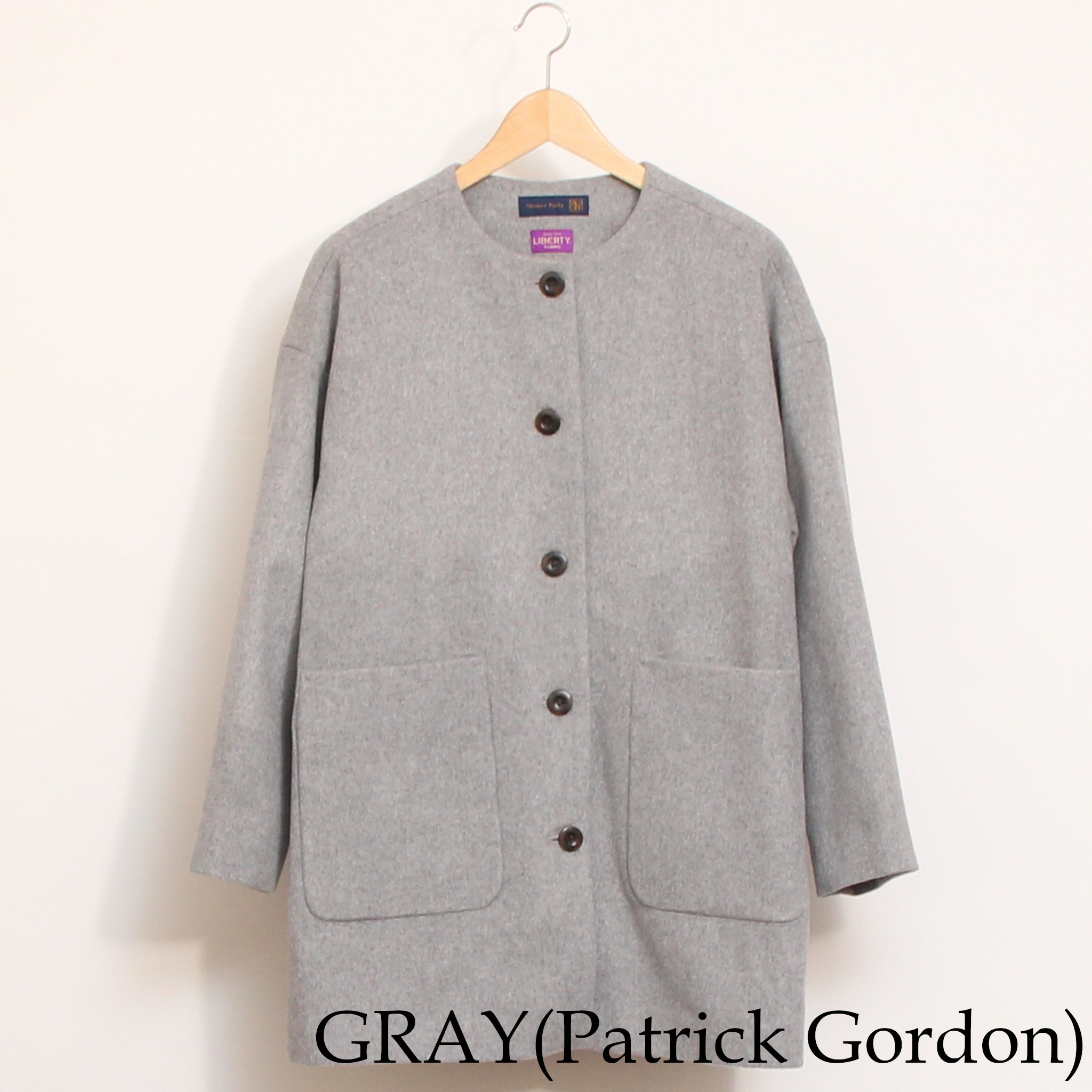 【BLACK残り僅か】裏リバティノーカラーコート(2510)