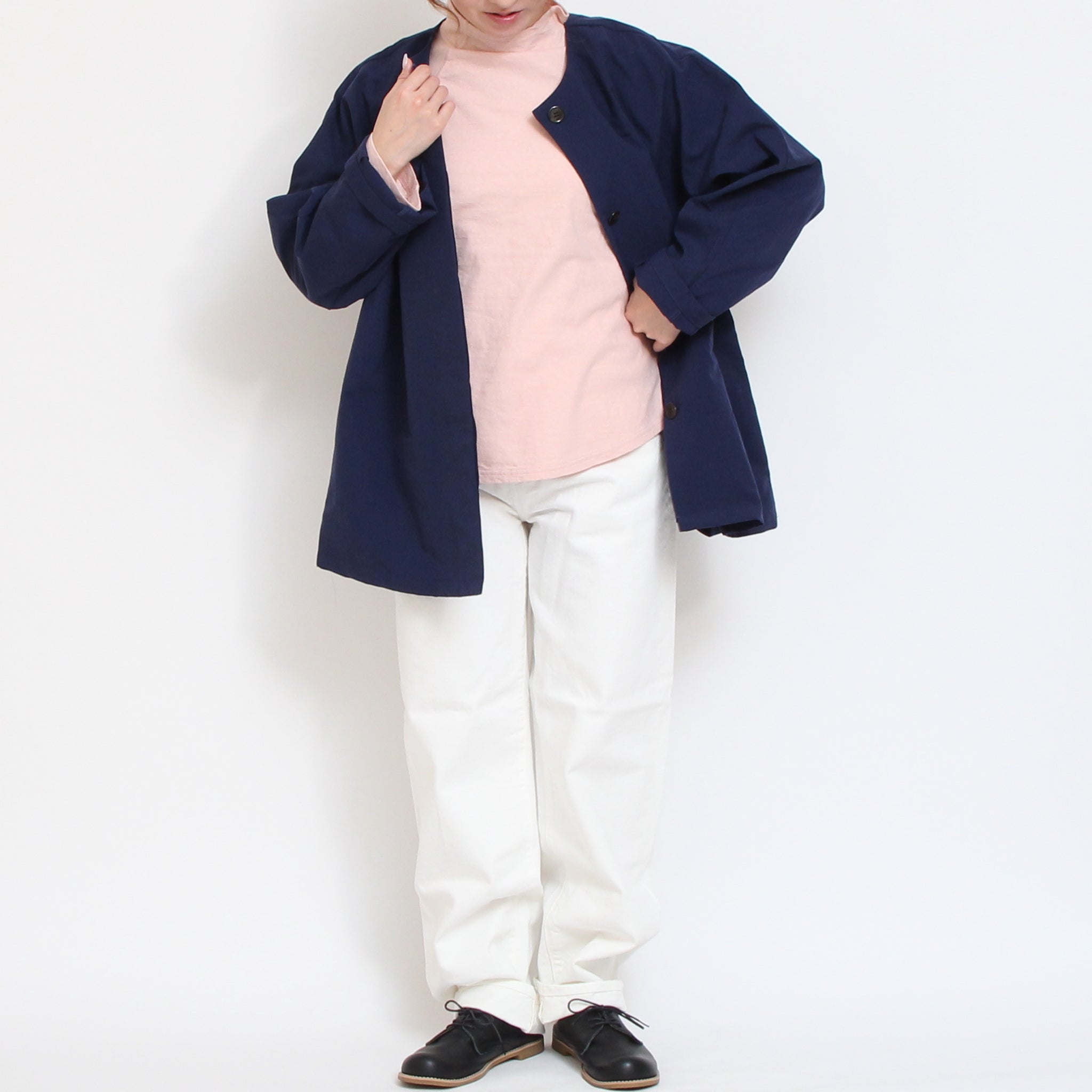 【NAVYのみ 残り僅か】to touchラフィーコットンスタンドTシャツ