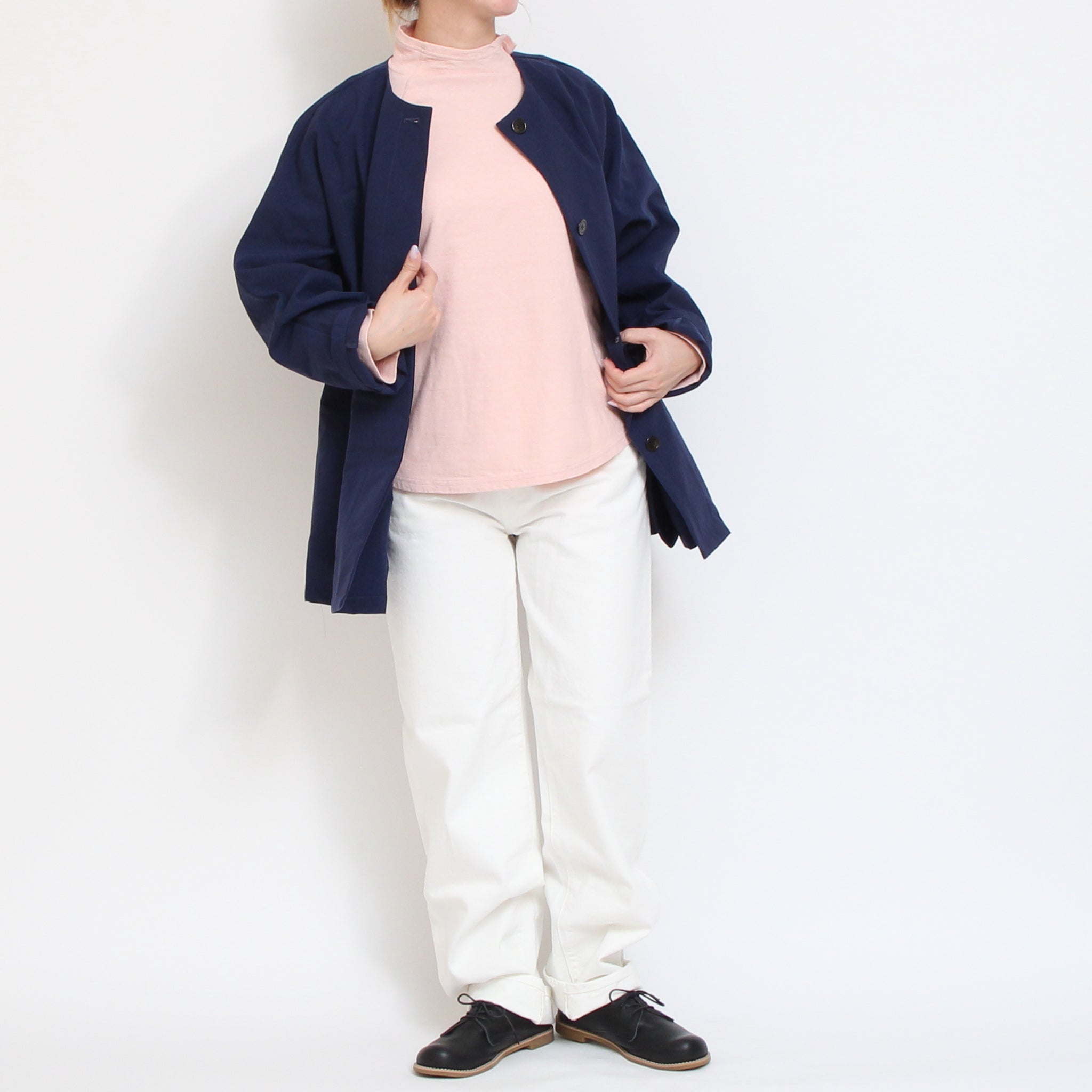 【NAVYのみ 残り僅か】to touchラフィーコットンスタンドTシャツ