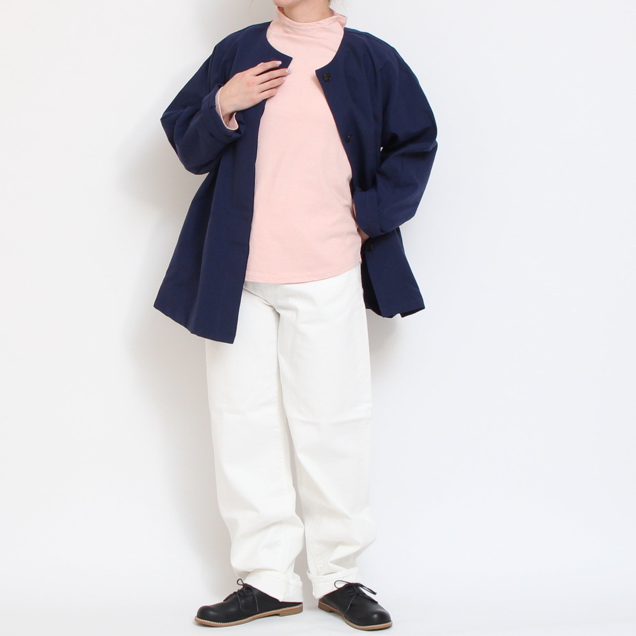 【GREEN・BLUEのみ 残り僅か】Vent d’ouest ノーカラージャケット2602
