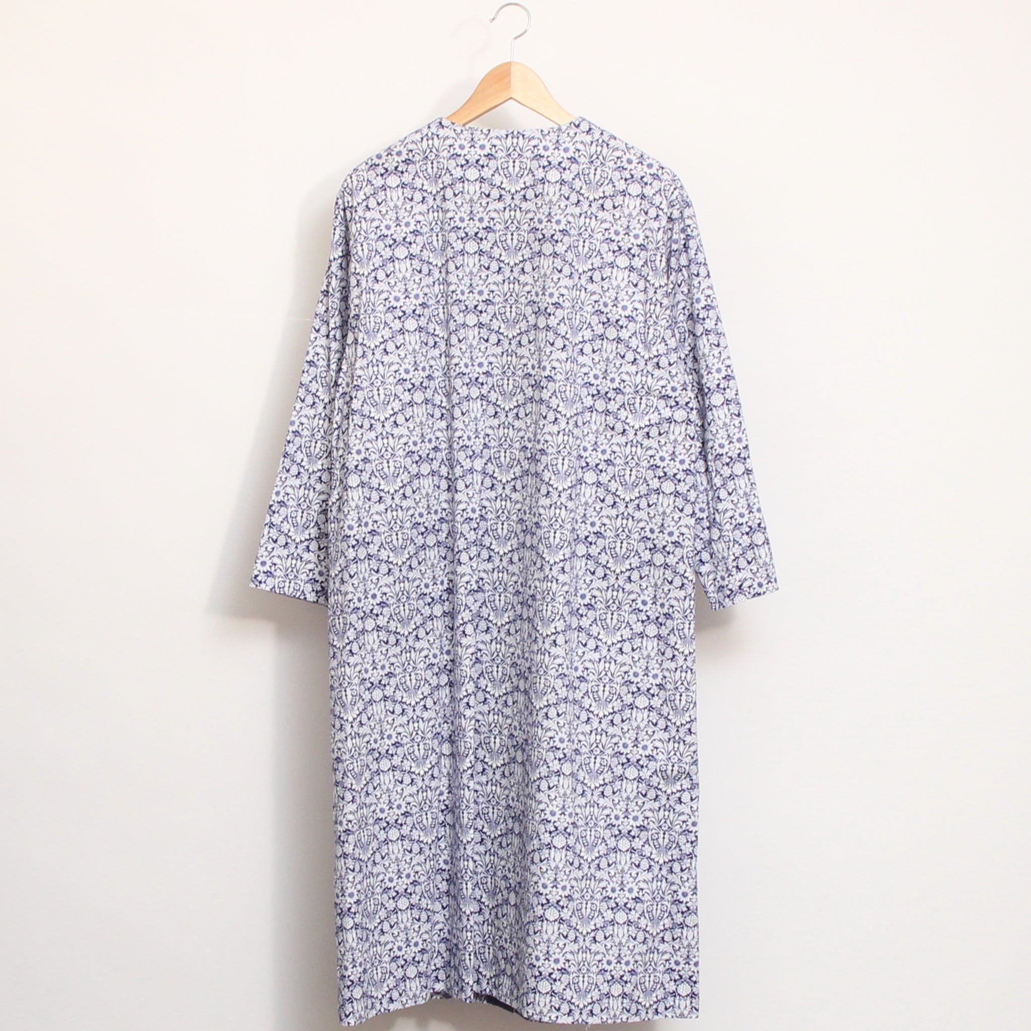 【BLACKラスト1点】コーデュロイLIBERTYノーカラーコートワンピース2511