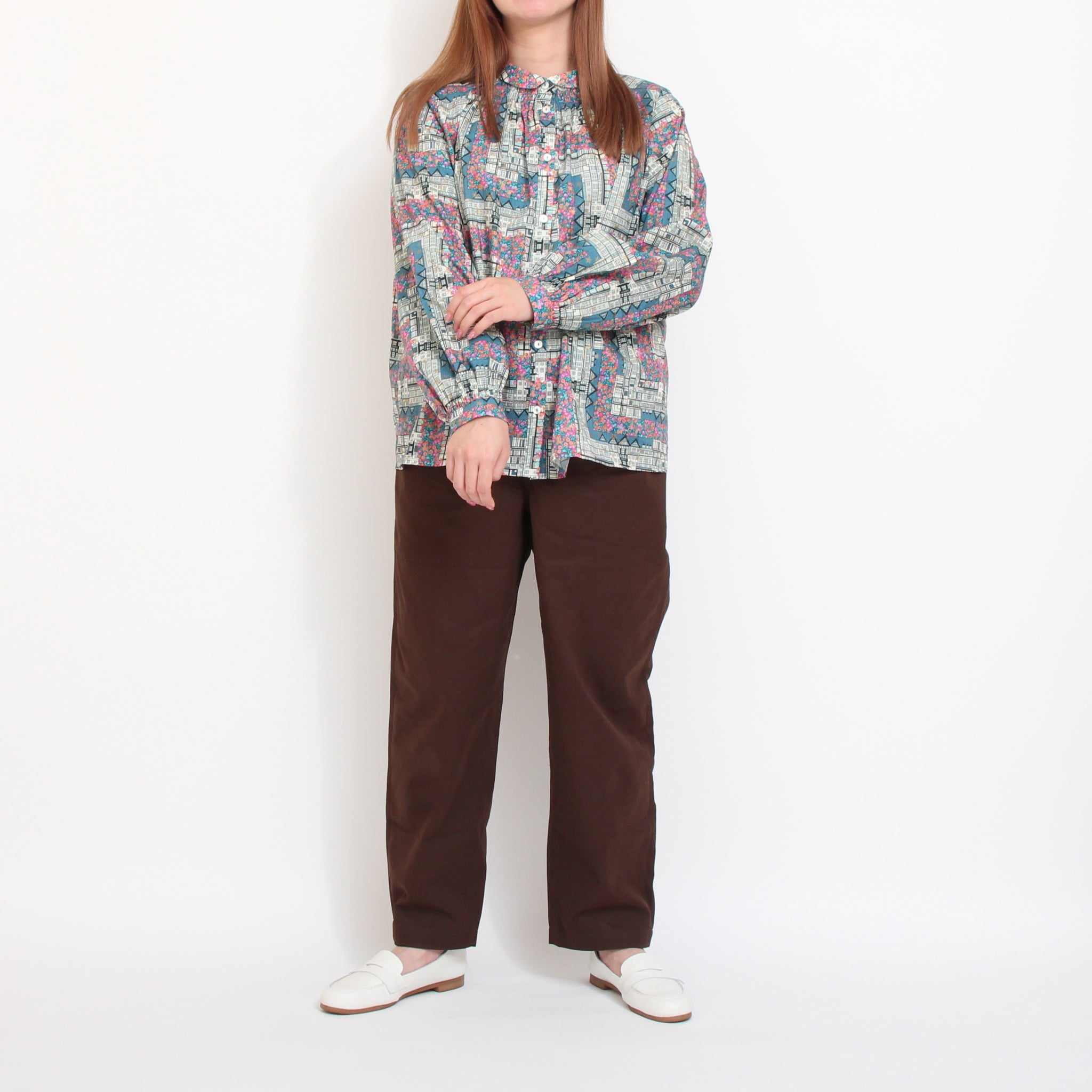 【吉祥寺本店限定】sosotto LIBERTYチビ衿シャーリングシャツ