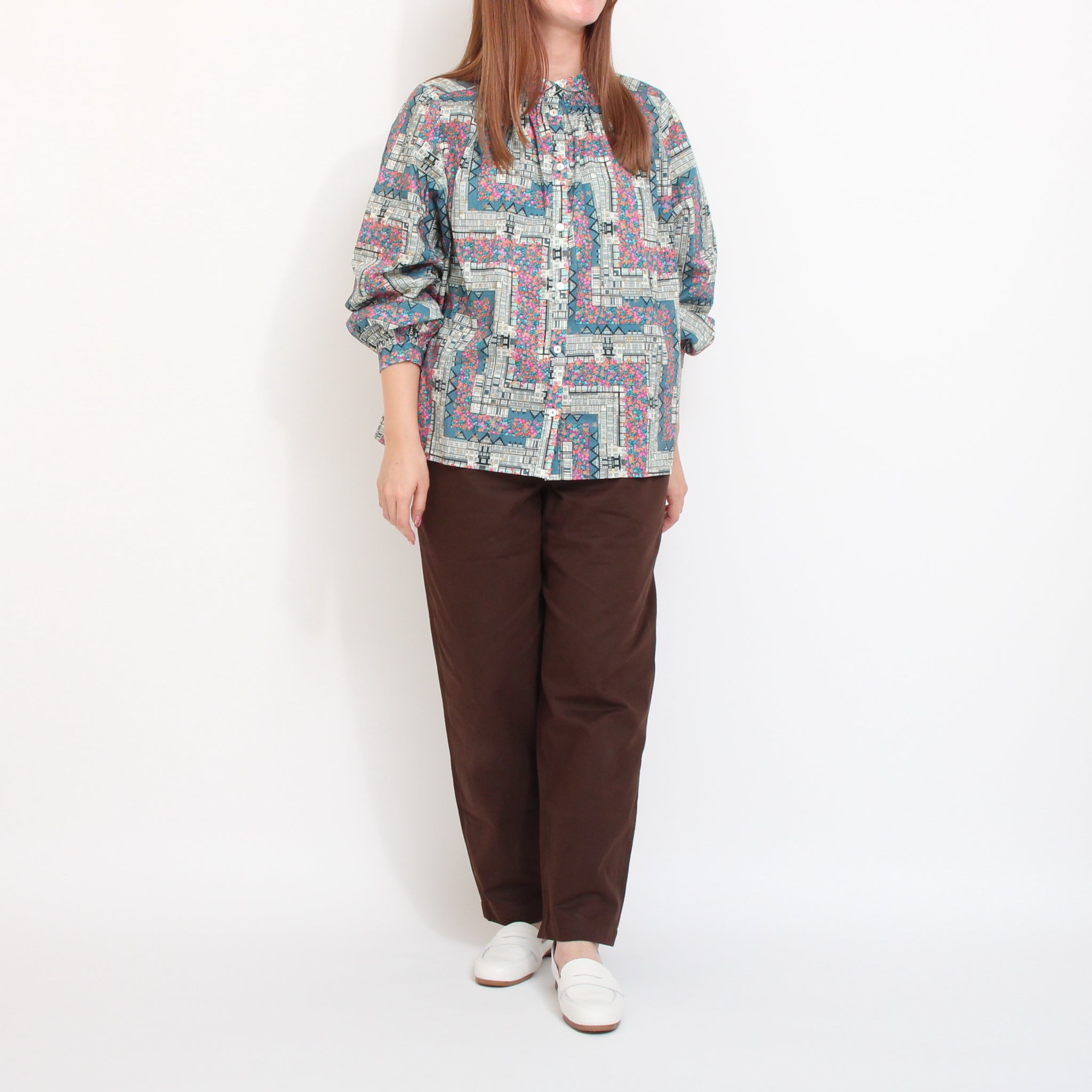 【吉祥寺本店限定】sosotto LIBERTYチビ衿シャーリングシャツ