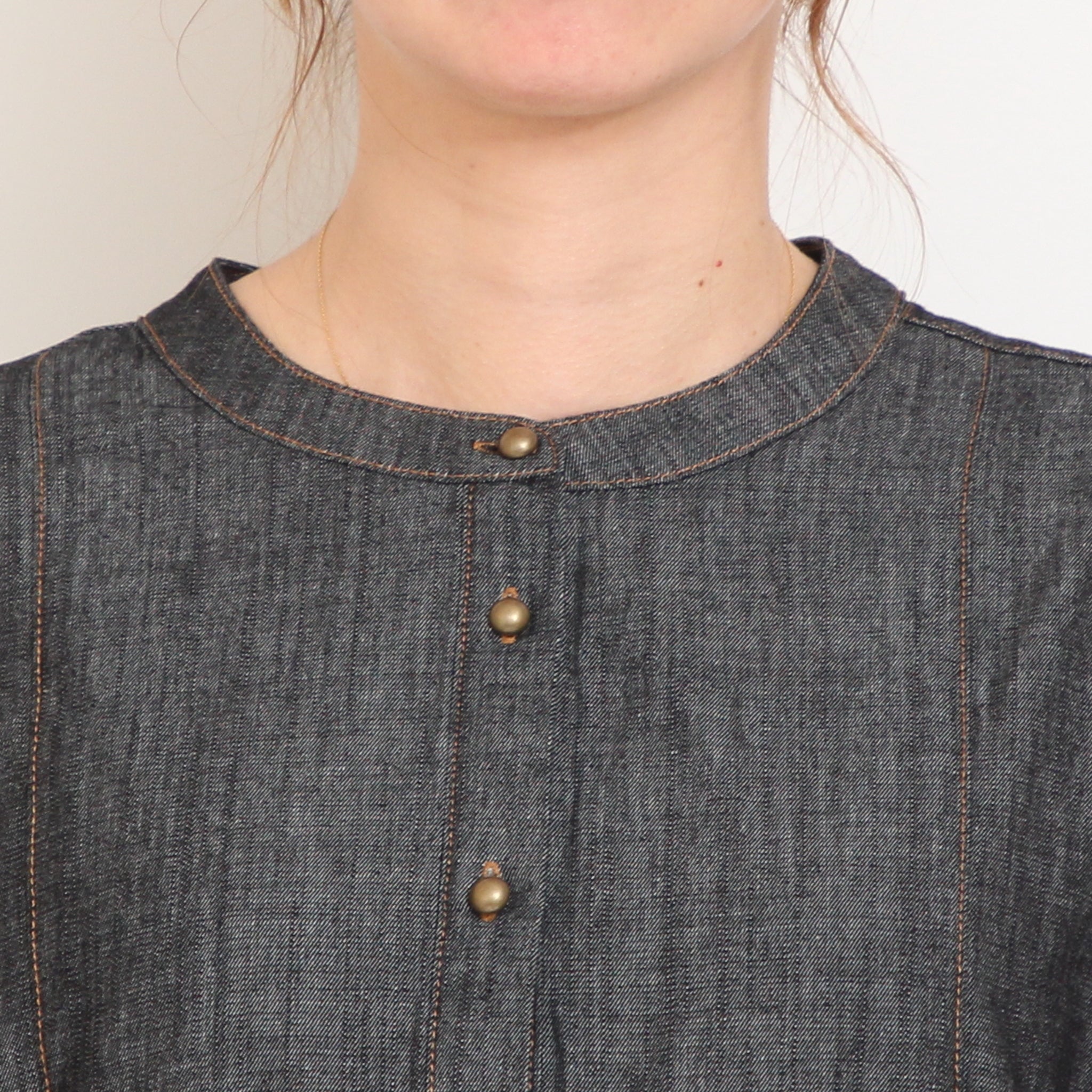 sosottoデニム切替ブラウス