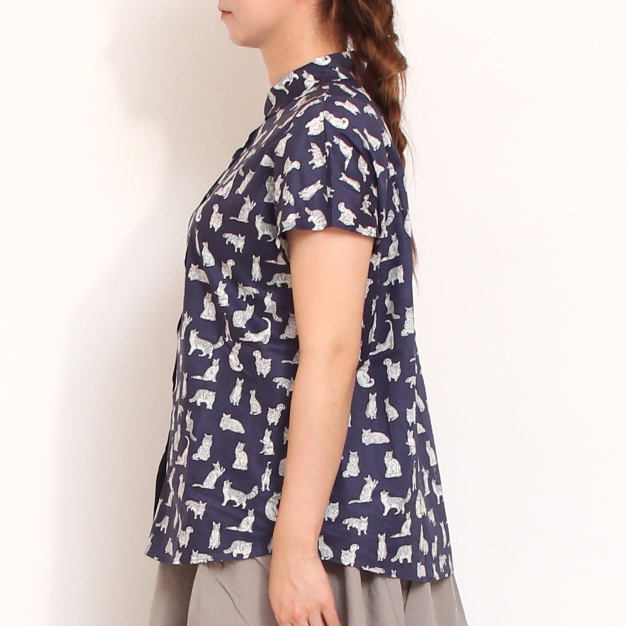 【8/31まで期間限定20%OFF】【Online shopのみ！ BLUEラスト1点】リバティ半袖クロスカラーシャツ(2606)