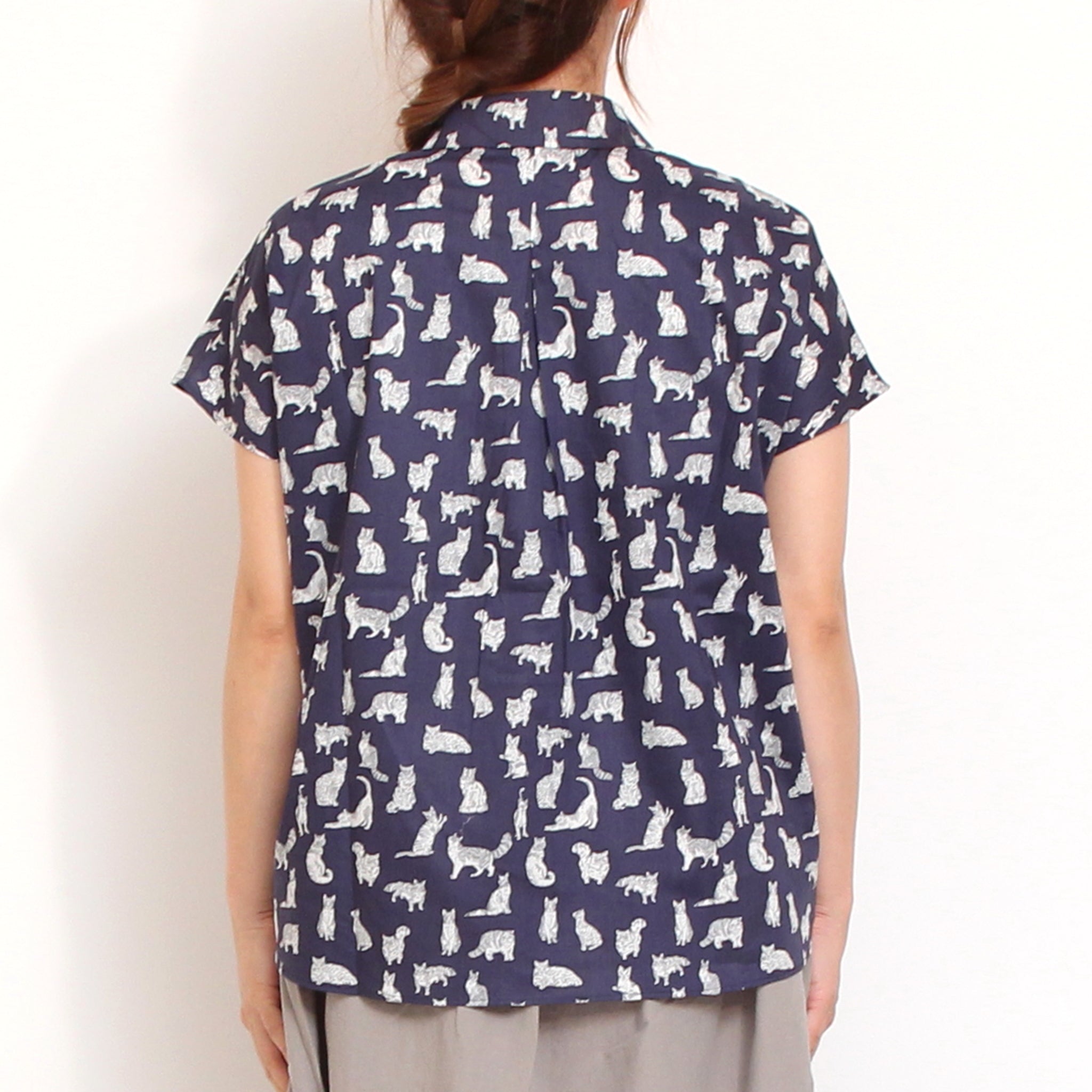 【8/31まで期間限定20%OFF】【Online shopのみ！ BLUEラスト1点】リバティ半袖クロスカラーシャツ(2606)