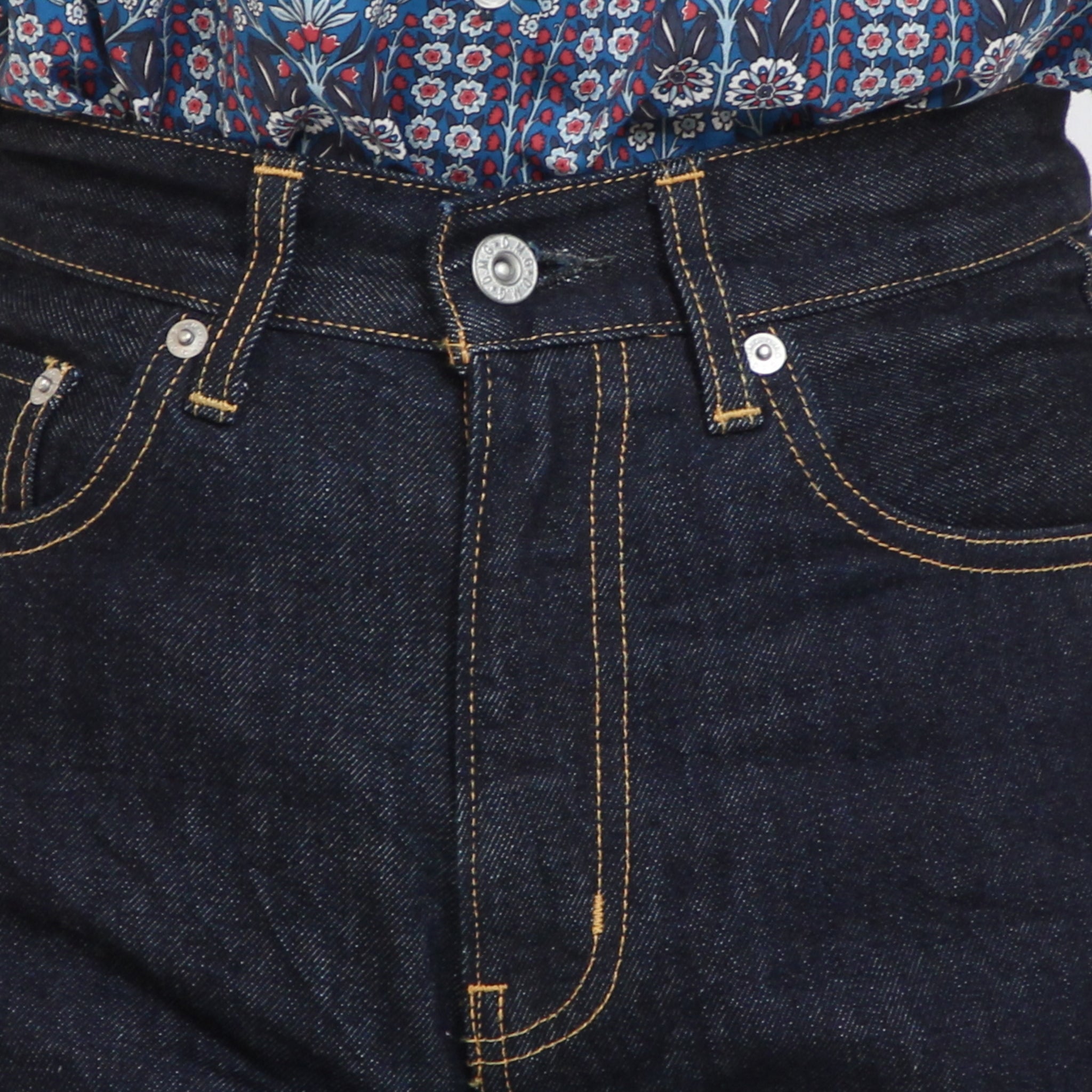 D.M.Gカーブラインデニムパンツ(ONE WASH)