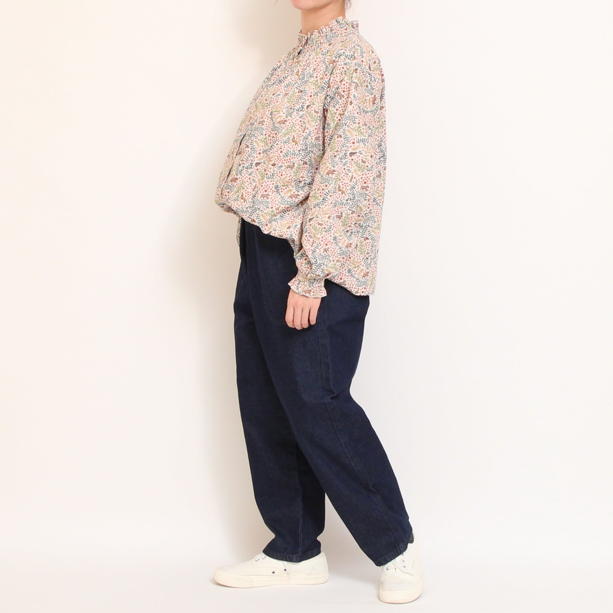 【IVORYラスト１点】コーデュロイLIBERTY2WAYシャーリングブラウス2512