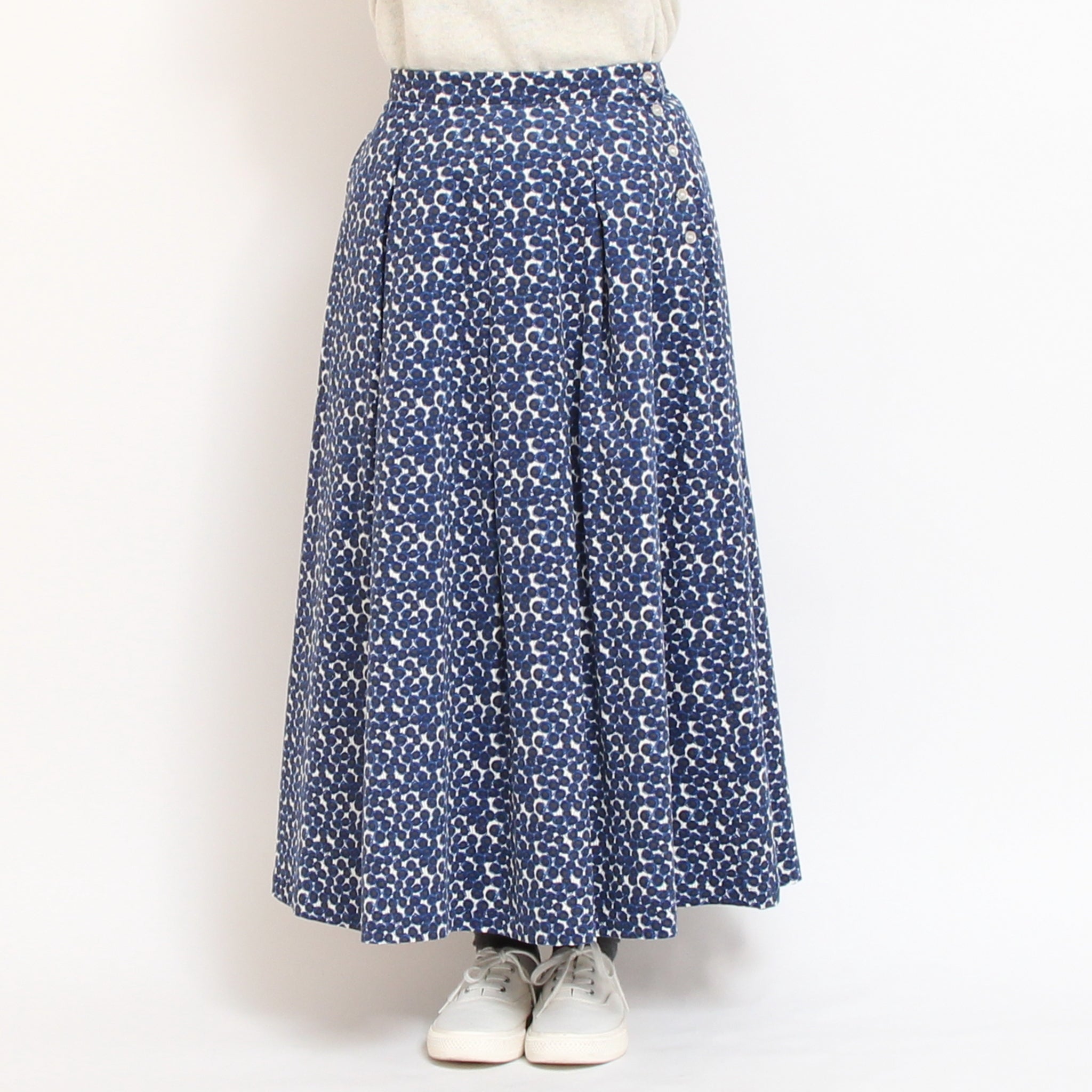 【NAVYラスト1点】 コーデュロイLIBERTYサイド釦スカート84cm(2511)